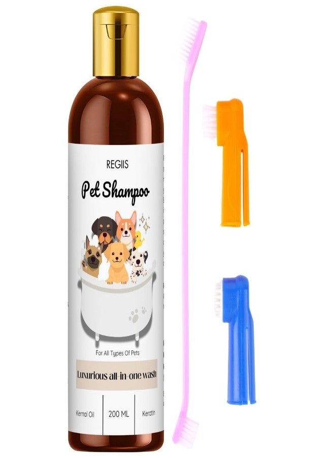 REGIIS Pet Shampoo, Luxurious All in One Wash with Kernal Oil and Keratin, 200 ML(2 Pack) - Image 1
